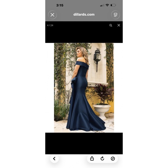 Off the shoulder ruffle front Mikaido Gown  size 16 - Picture 3 of 3